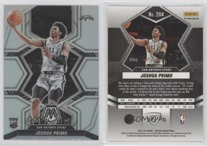 2021-22 Panini Mosaic Rookies Silver Prizm Joshua Primo #204 Rookie RC