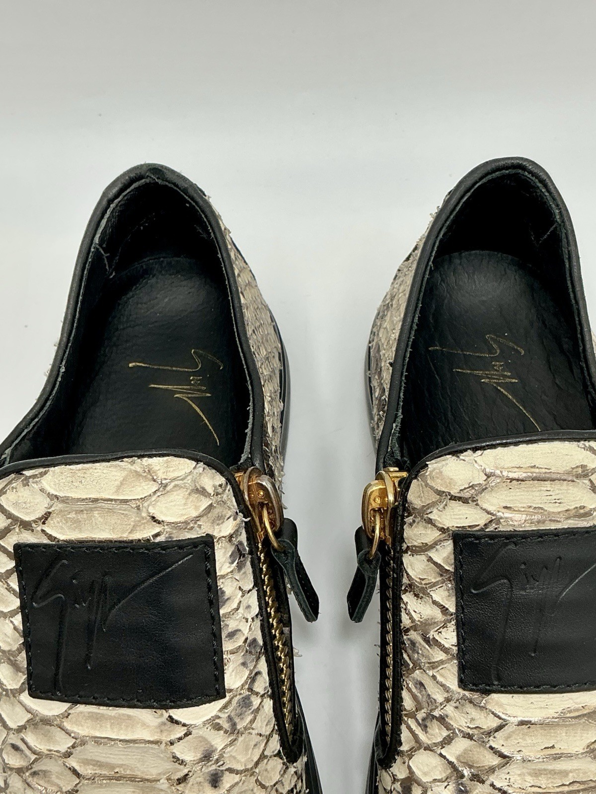 Giuseppe Zanotti python leather zipper sneaker Bl… - image 12