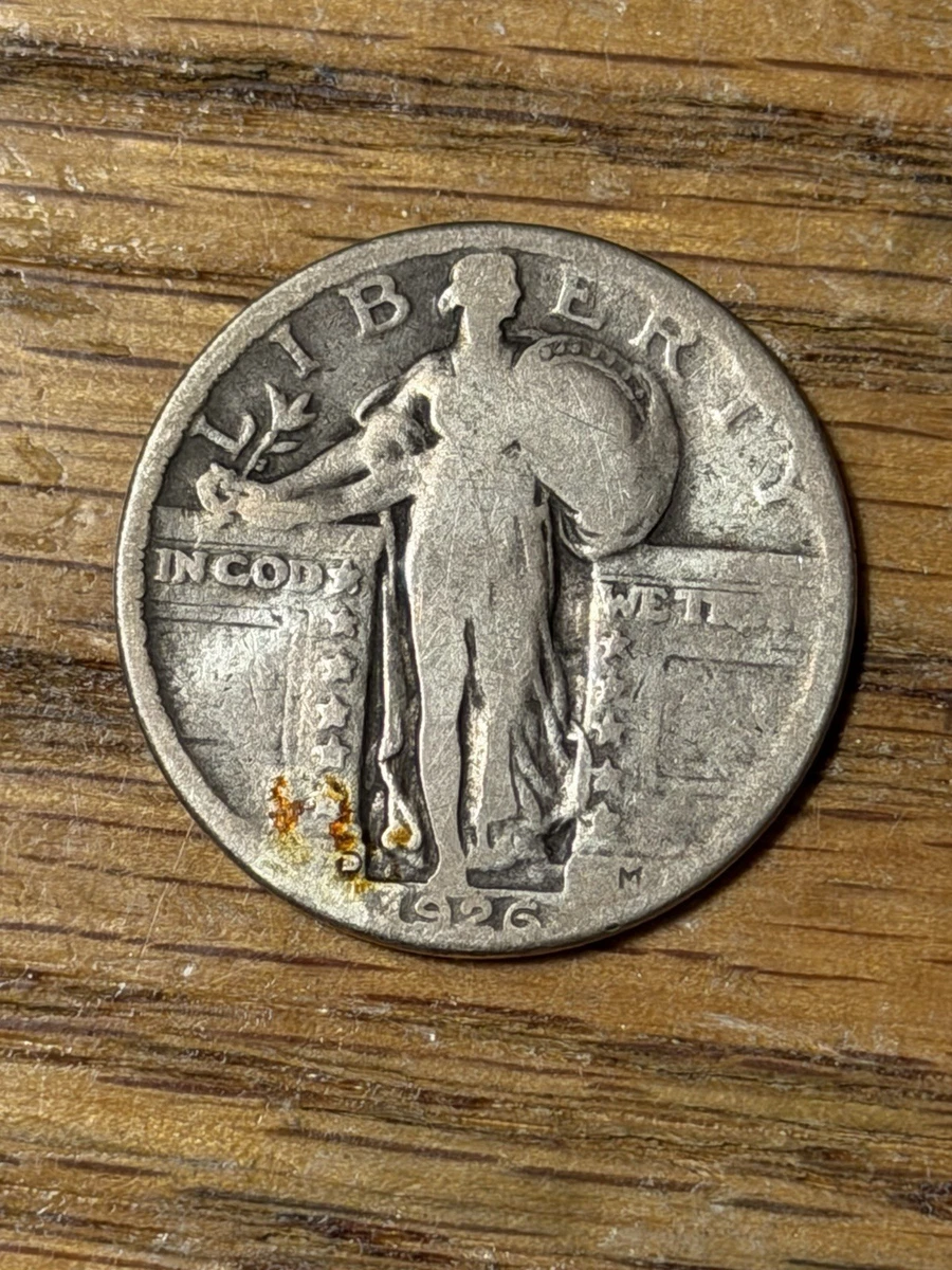 美品 アメリカ 銀貨 古銭 1926年 スタンディングリバティ クォーター