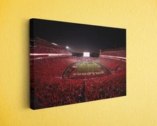 Georgia College Football Stadium Canvas Wall Art - Night Game Print