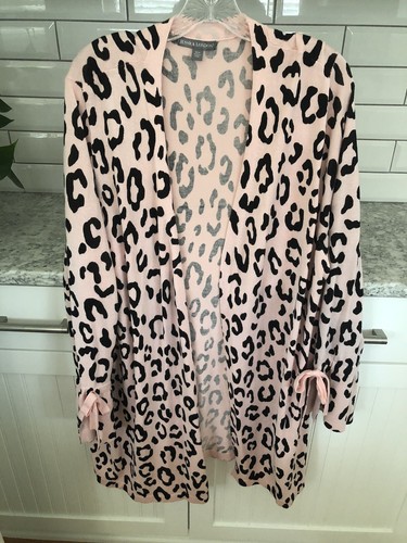 Jessica London 18-20 Open-Front Cardigan Pink & Black Animal Print NWOT - Picture 2 of 12