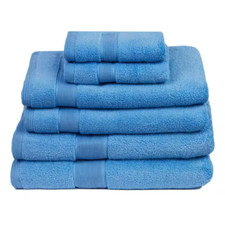 Signature 6-Piece 100 Cotton Bath Towel Set in Cornflower
