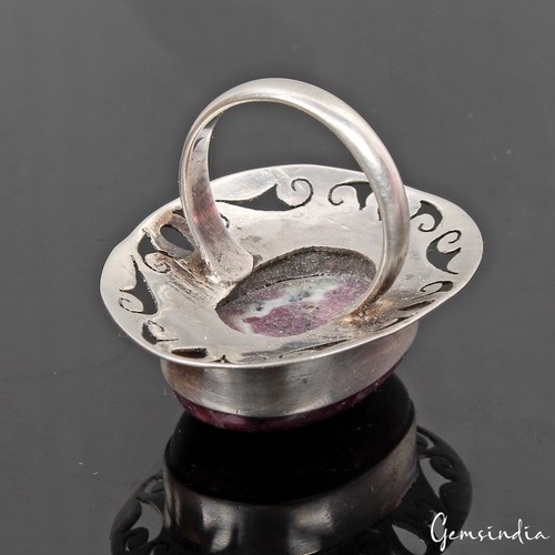 Genuine 17 Gm Solitaire Natural Star Ruby Ring 925 Sterling Silver Ring Size 6US - Picture 4 of 12