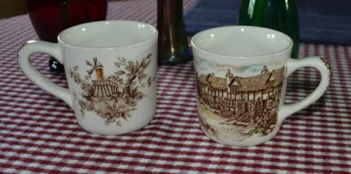 Lot of 2 Vintage Johnson Bros Mugs/Cups - Pastorale & Olde English Countryside