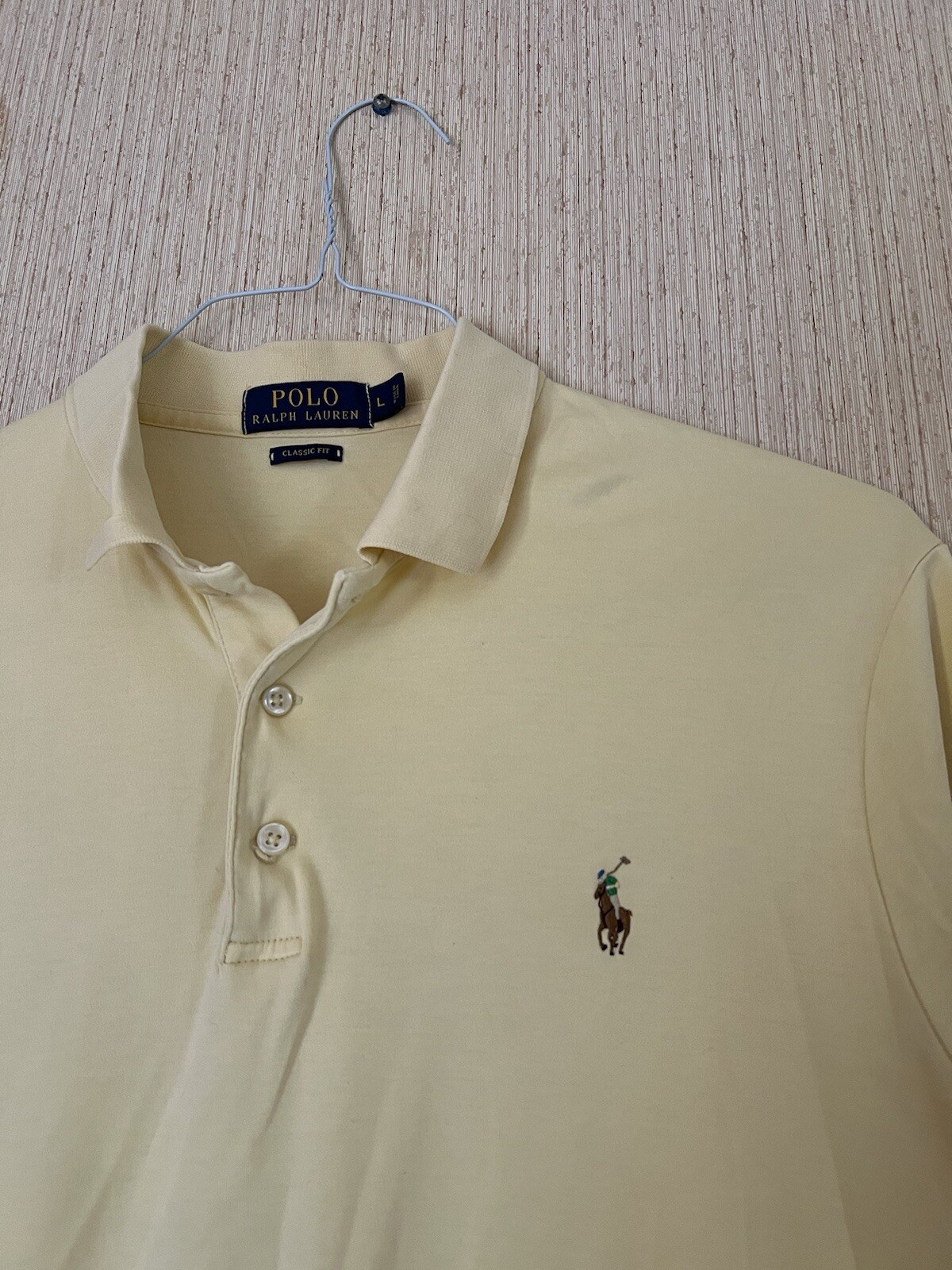 Polo Ralph Lauren camicia uomo grande carne pony vestibilità classica soft touch giallo
