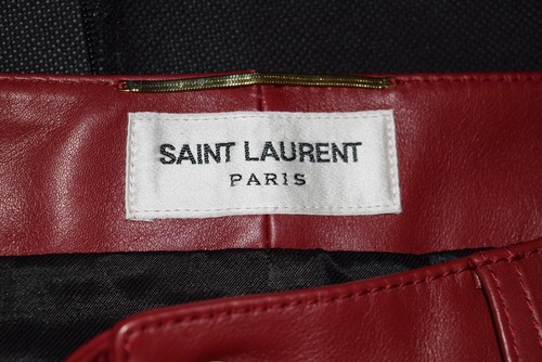 NEW YSL Saint Laurent Red Leather Pantaboots sz 38 EUR Boots Pants **RARE** - 第 5/24 張圖片