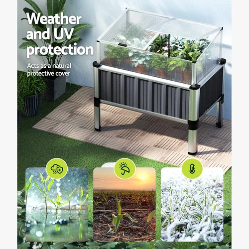Garden Bed Greenhouse Planter Box Galvanised Raised Garden Beds Kit 80x49x74cm - Picture 8 of 9