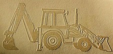 ACRYLIC Leather Embossing Stamp - BACKHOE - for Veg Tanned Leather
