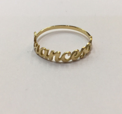 FRANZÖSISCHER NAMENRING 18 KT GELBGOLD DAMEN Gr. 1,34 Gr. 20