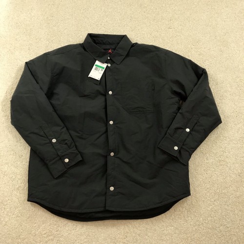 Air Jordan Button Down Jacket Mens XL Black New FV7432-045