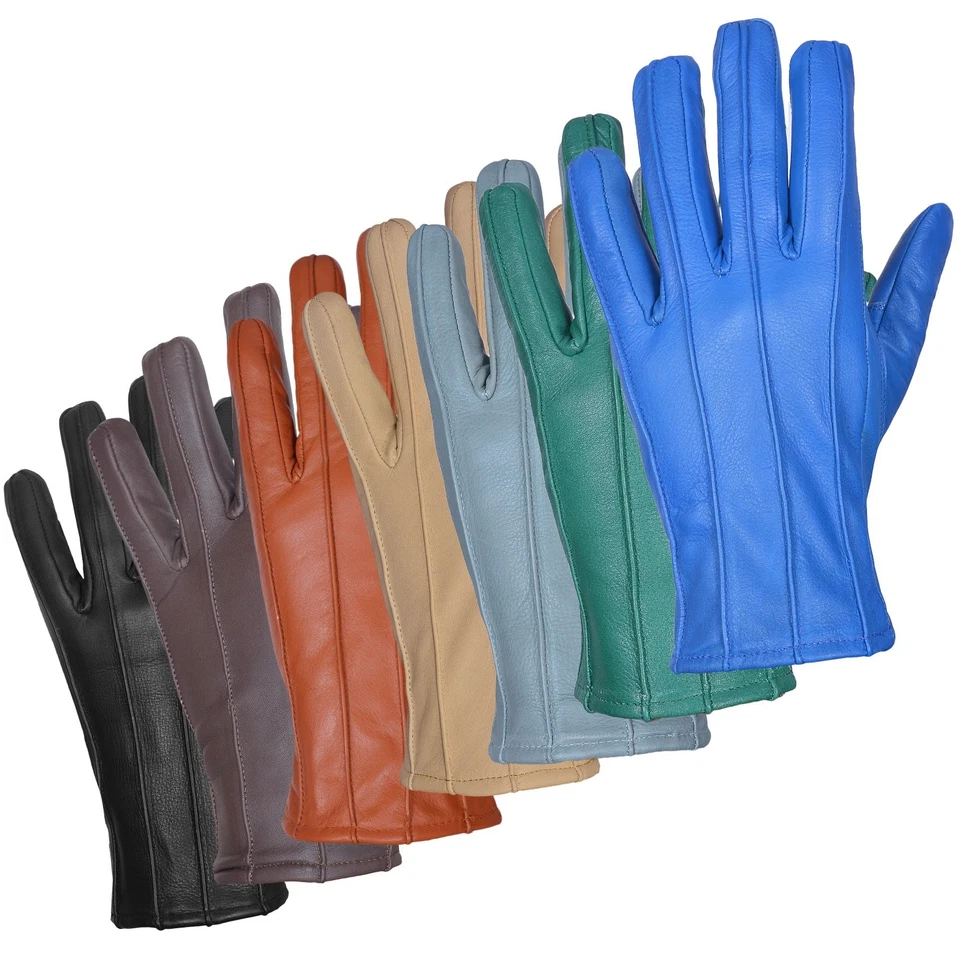 Leather gloves soft feel fully lined fleece winter warm outdoor walking new - Image 3 of 4