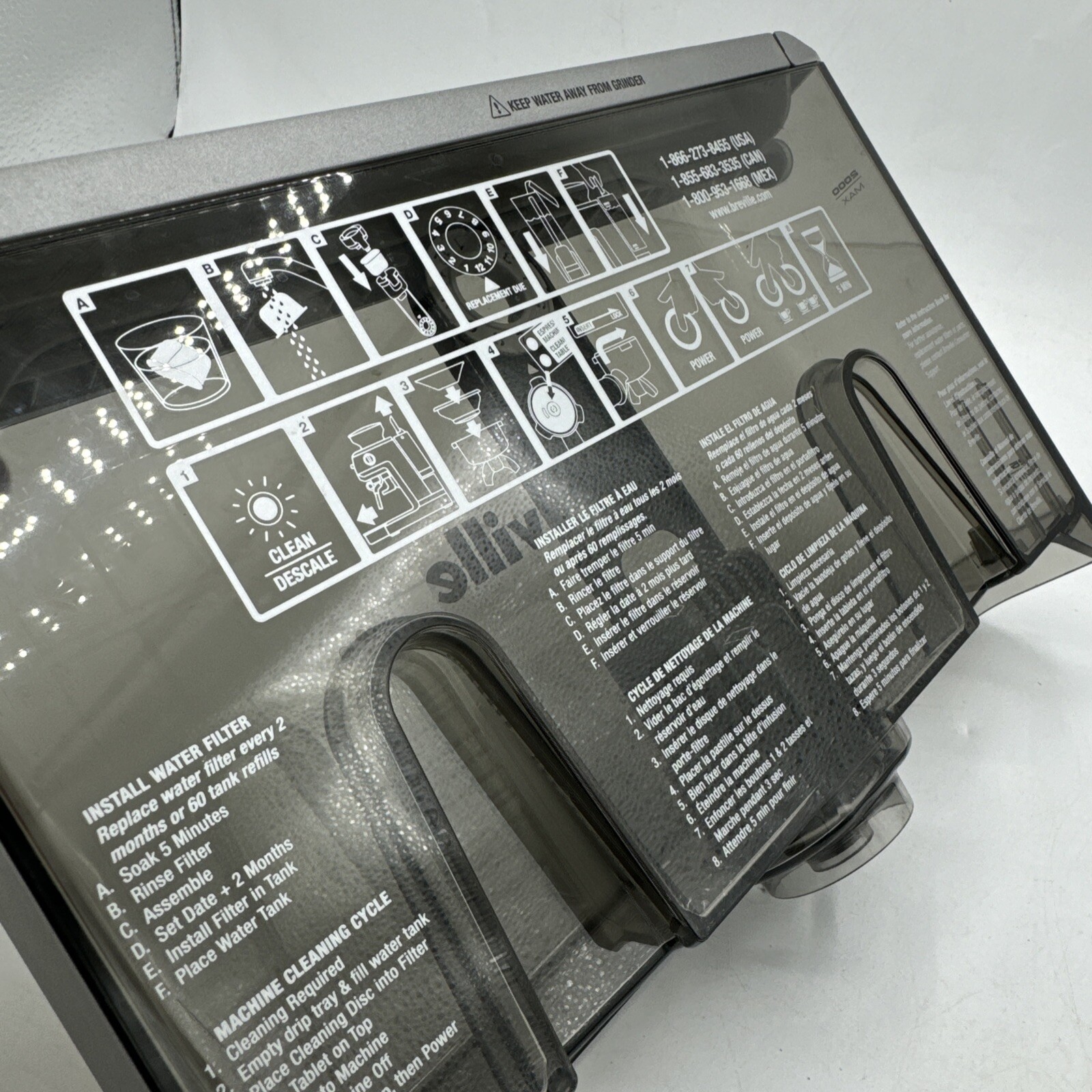 Breville BES870XL Barista Express Water Tank with Lid OEM Genuine