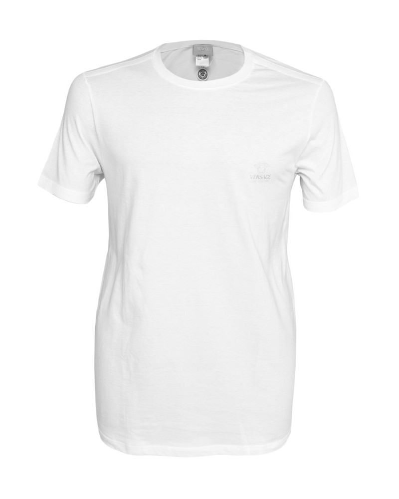 NWT VERSACE JEANS COUTURE T-SHIRT crewneck white logo luxury Italy 2XL