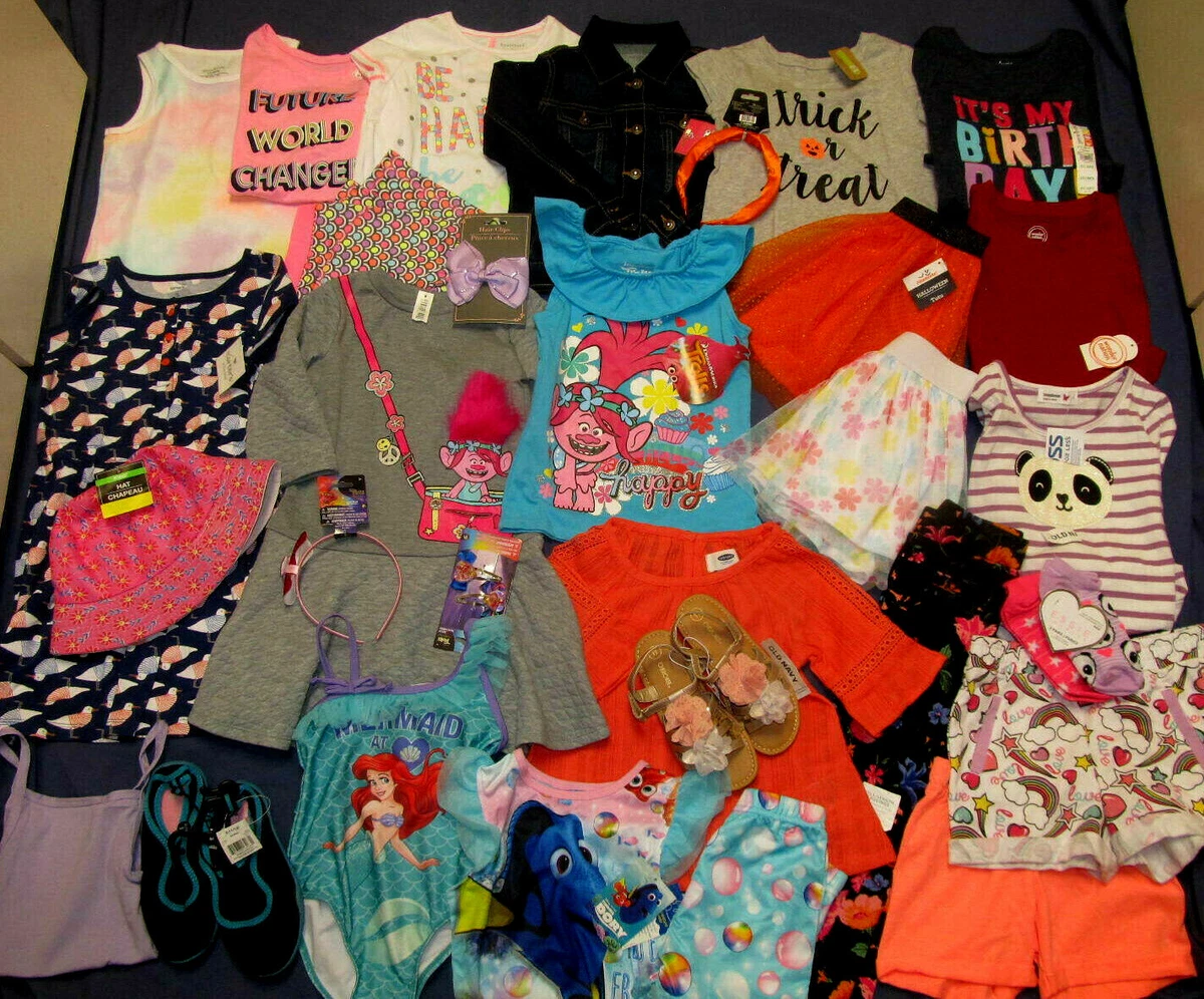 NWT Girl's Clothes Lot 5T 31p Trolls Summer Winter Fall Dress Top Pants  Swim PJ