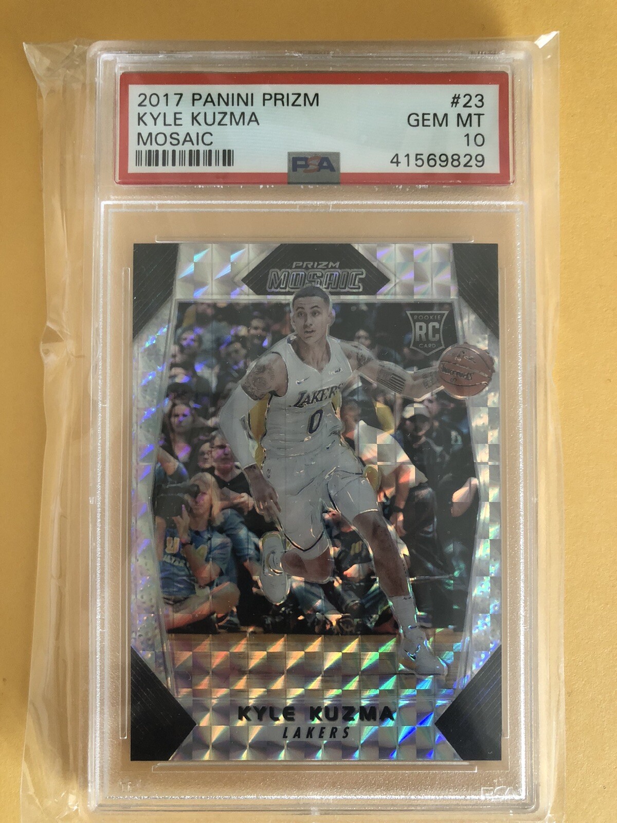 2017-18 Panini Prizm Mosaic Kyle Kuzma #23 RC Rookie Base PSA 10