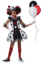 Circus Creepy Clown Joker IT Child Girls Costume