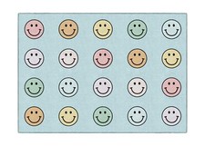 Flagship Carpets Schoolgirl Style Pastel Rainbow Smileys Criss-Cross Applesau...