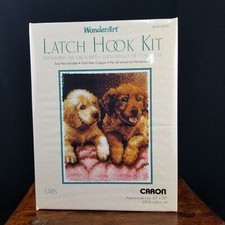 Labrador Retriever Puppies Latch Hook Kit 20" x 27" Caron No. 4295 Craft Kit