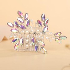 Crystal Rhinestone Hair Comb Rhinestone Pearls Headpiece Teardrop Rhinestone ...