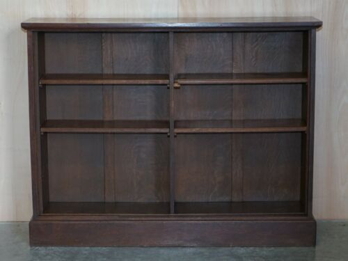 1 OF 2 ANTIQUE VICTORIAN DWARF OPEN LIBRARY BOOKCASES WITH TWO SHELVES PER SIDE - Picture 2 of 12