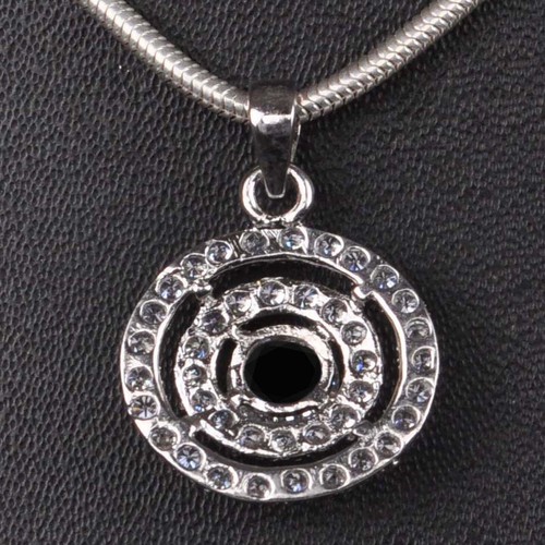 2.50Ct Round Cut Natural Black Diamond Solitaire Pendant In 925 Sterling Silver - Picture 6 of 6