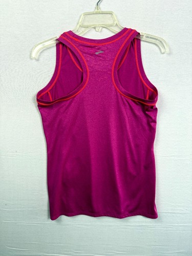 Brooks Tank Top Womens Medium Pink Logo Gym Yoga Performance Racerback Pullover - Picture 7 of 7