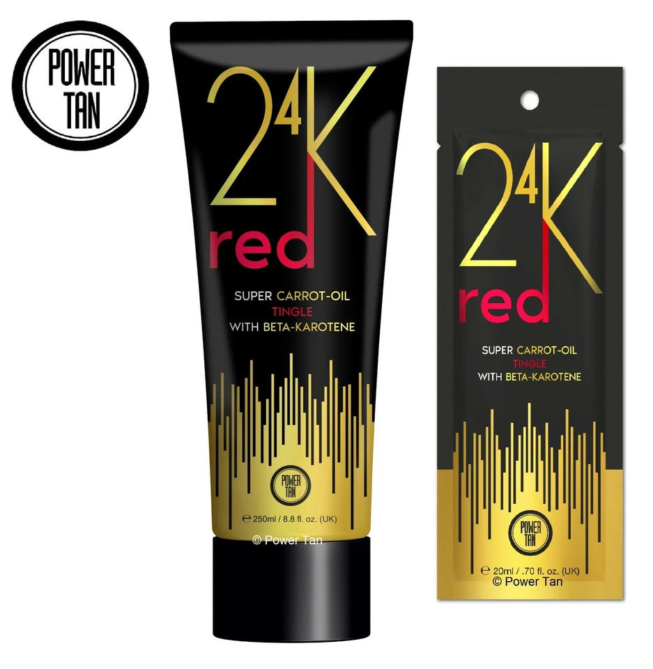 Power Tan 24K Super Carrot-Oil Red Tingle Sunbed Bräunungscreme 250ml oder 20ml
