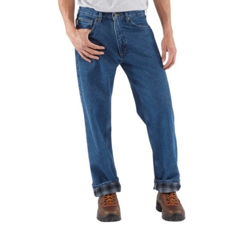 Carhartt NWT Mens Blue Denim Relaxed Fit Flannel Lined Jeans Size 48x30 - Photo 2/11