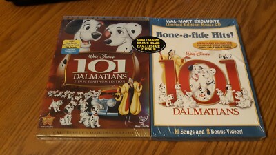 Walt Disney 101 DALMATIANS 2 Pack PLATINUM Limited Edition DVD + Bonus Music CD