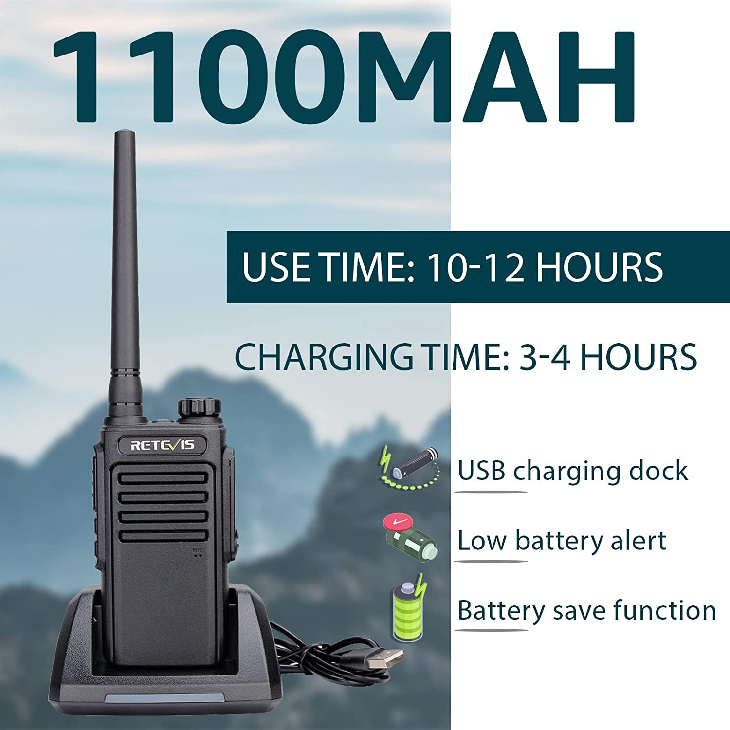 RT47V Waterproof Walkie Talkies(Ip67) with Shoulder Mic(Ip55), MURS