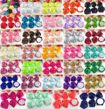 DIY 50PCS Satin Ribbon Rose Flower 40.00mm Craft/Wedding Appliques/Trim