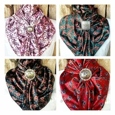 Wild Rag Scarf Western Cowboy Buckaroo Scarves Bandana Cowgirl Silky Paisley