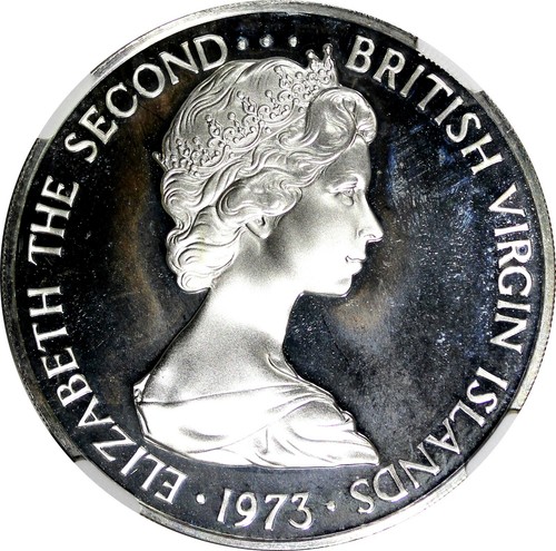 British Virgin Islands Silver 1973 FM $1.00 Dollar NGC PF67 ULTRA CAMEO KM#6a(1) - Picture 4 of 4