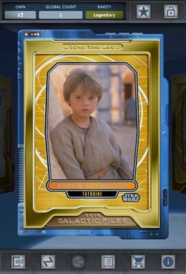 Star Wars Card Trader Long Time Legendary Tungsten Gilded Anakin Skywalker 10cc