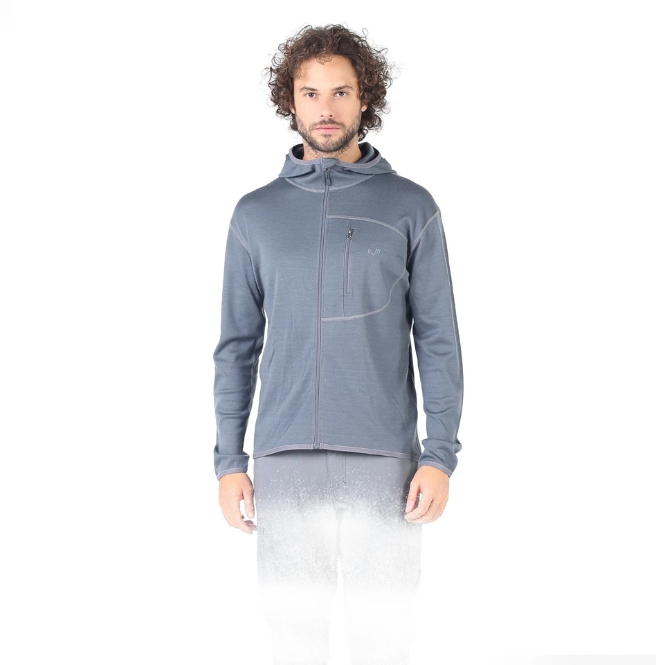 Sudadera con capucha Merino - 100% lana merino - chaqueta con capucha - suéter l Woolona  - Imagen 3 de 4