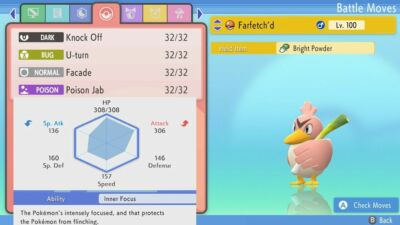  Shiny Farfetch'd 6IV  Pokemon Brilliant Diamond Shining Pearl Max EV Battle