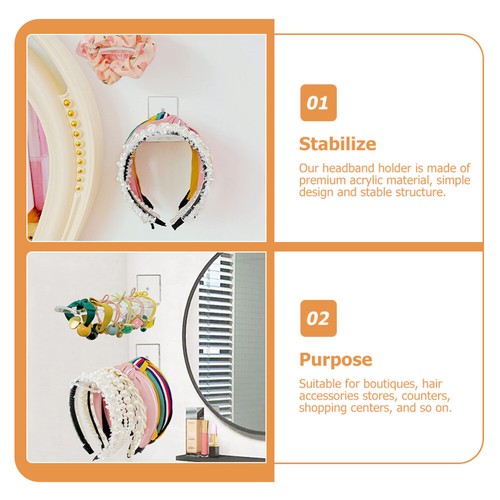 3Pcs womens necklaces acrylic wall headband holder wall Hair Tie Holder - Picture 7 of 12