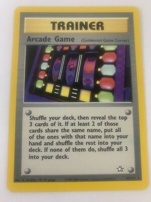 Arcade Game 83/111 NON-Holo Rare Trainer Neo Genesis Set Pokemon Card | eBay