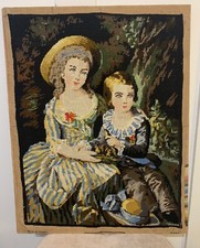 Vintage  Enfants D  apres Vigee   Needlepoint Canvas