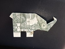 Origami Dollar Elephant, New, 1 Bill Carefully Folded in The Ancient, Asian Art