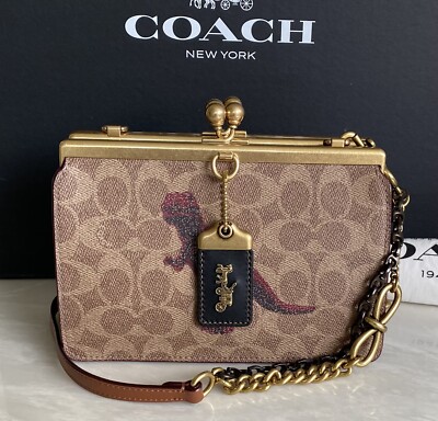 NWT COACH 1941 REXY DOUBLE FRAME KISSLOCK 19 SIG TAN/MULTI