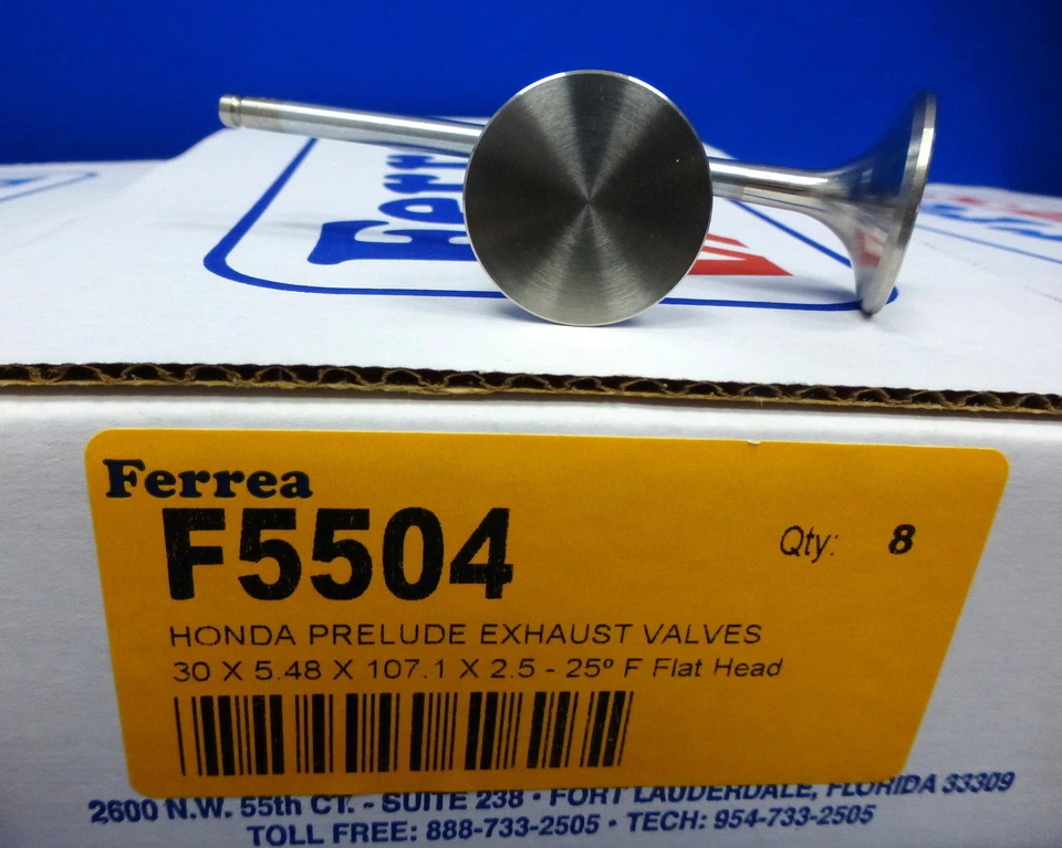 Juego de válvulas planas Ferrea 5000 Honda Prelude 2,2 L DOHC VTEC H22 H22A H22A1 H22A4 Foto 2 de 4
