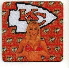 Kansas City Chiefs SEXY Blonde Cheerleader COASTER - NFL Football