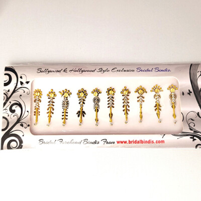 Traditional Luxury Long Bindis in Golden Colour.