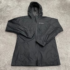 Columbia Omni Tech Windbreaker Jacket Boys Large Black Hoodie Full Zip Outdoor