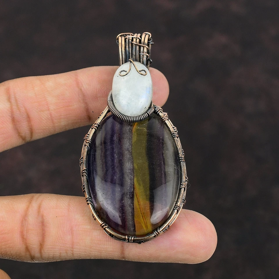 Gift For Her 铜多氟石宝石珠宝线包装吊坠 2.95 — 第 3/4 张图片