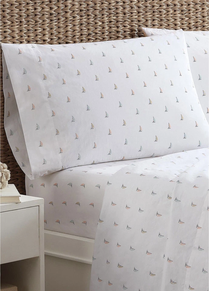 Juego de sábanas estampadas Southern Tide 100 % algodón percal (elige talla + patrón) Foto 4 de 4