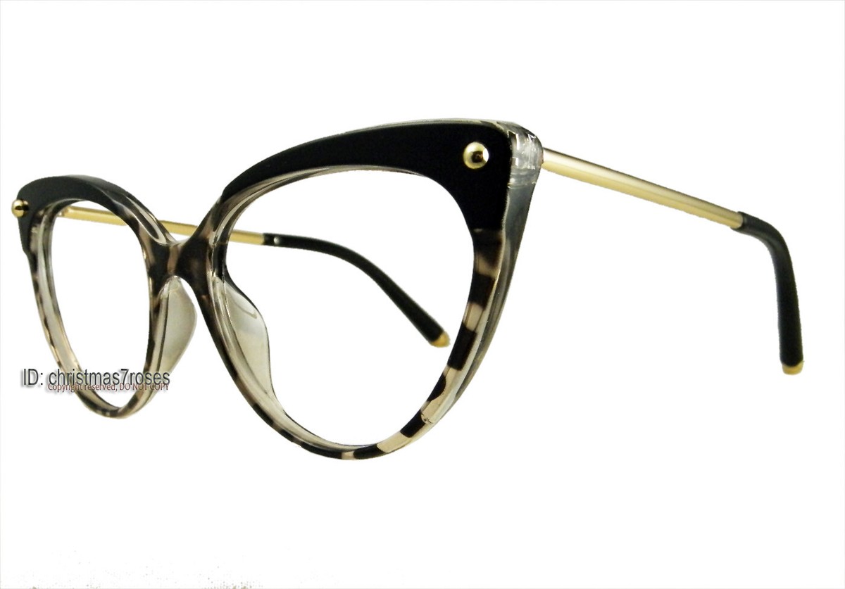 Women Vintage Cat eye glasses frame Optical Clear lens 54-18
