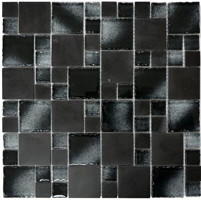 Naturstein Glasmosaik Marmor Mosaikfliesen schwarz anthrazit Küchenrückwand F ..