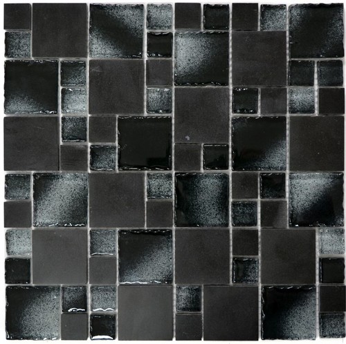 Mosaïque Crédence Cuisine MOSANI Noir Anthracite 30x30 Cm – Pierre Naturelle Et Marbre